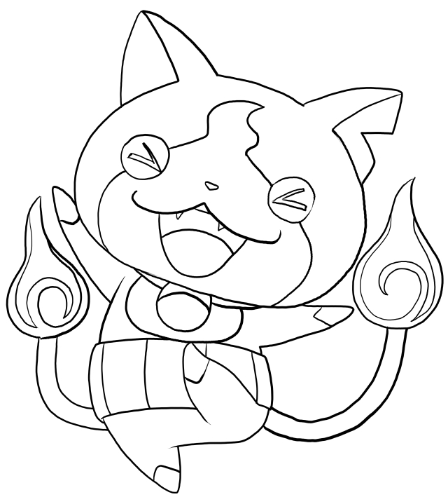 640x709 Jibanyan From Yo Kai Watch Coloring Pages