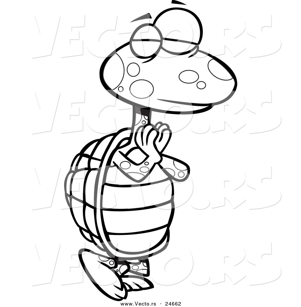 1024x1044 Vector Of Cartoon Yoga Tortoise In Pose Outlined Coloring Page Id