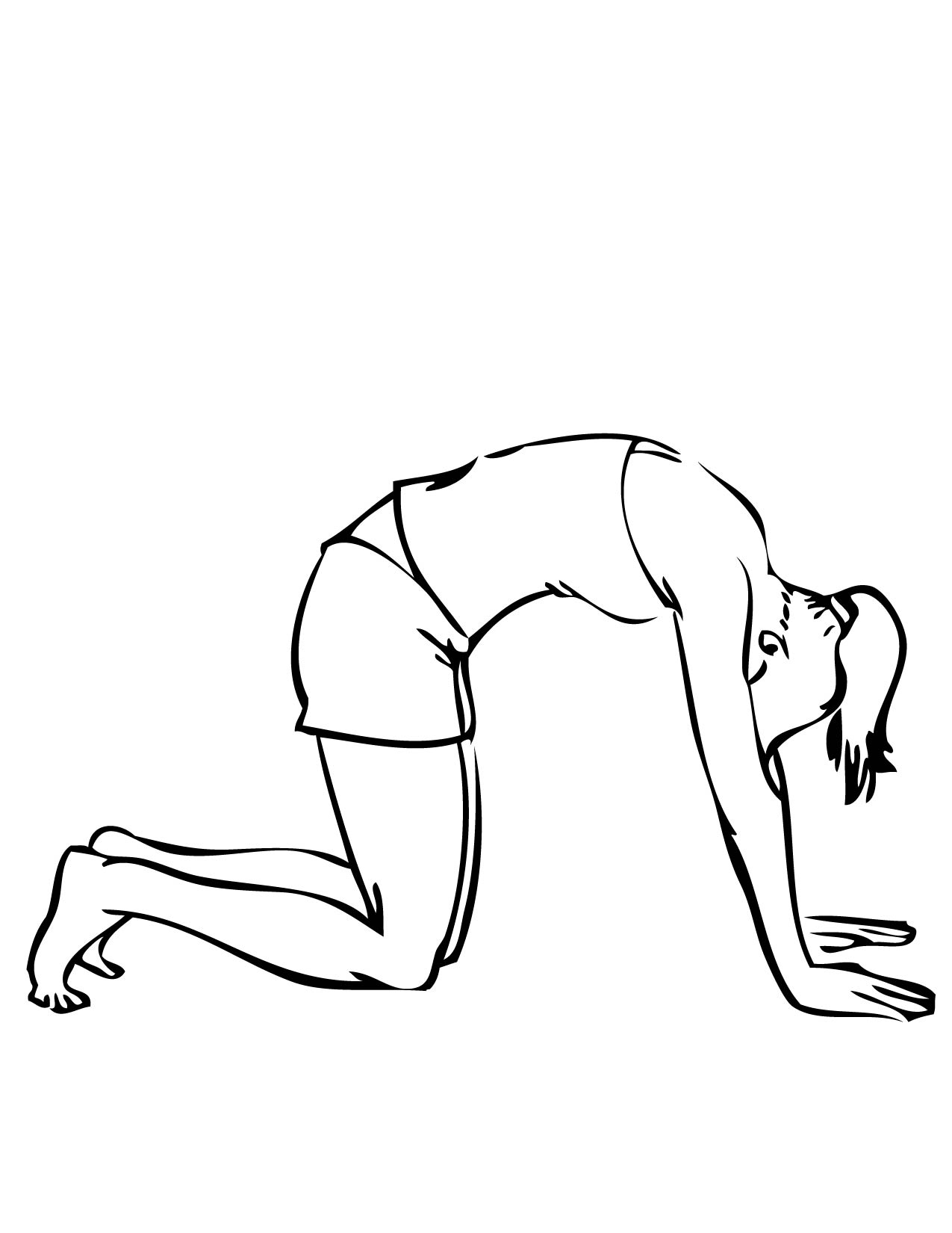 1275x1650 Cat Pose Coloring Page