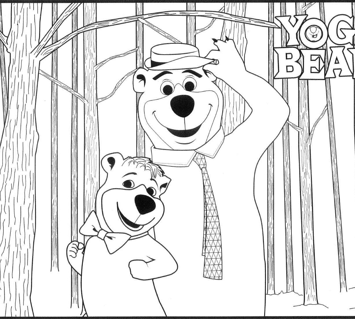 1224x1100 Yogi Bear Boo Coloring Pages Free For Kids General Printable Page