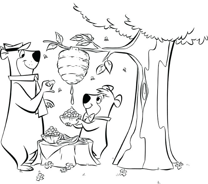 664x588 Yogi Bear Coloring Pages Yogi Bear Printable Yogi Bear Colouring