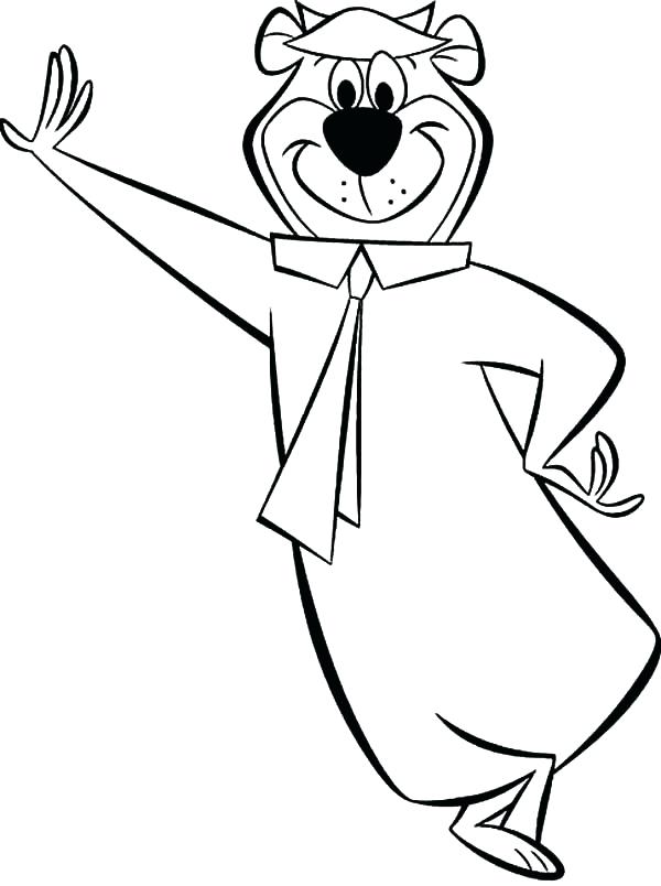 600x804 Yogi Bear Coloring Pages Yogi Bear Smiling Coloring Pages Yogi