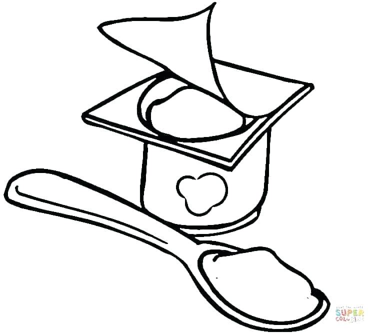 750x666 Yogurt Coloring Page Click The Healthy Food Coloring Pages To View