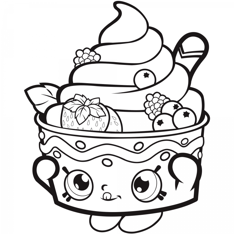 768x768 Frozen Yogurt Coloring Pages Ice Cream Sundae Free Coloring Page