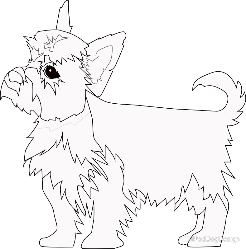 789x800 Yorkie Dog Breed Coloring Page Silhouette Stickers By