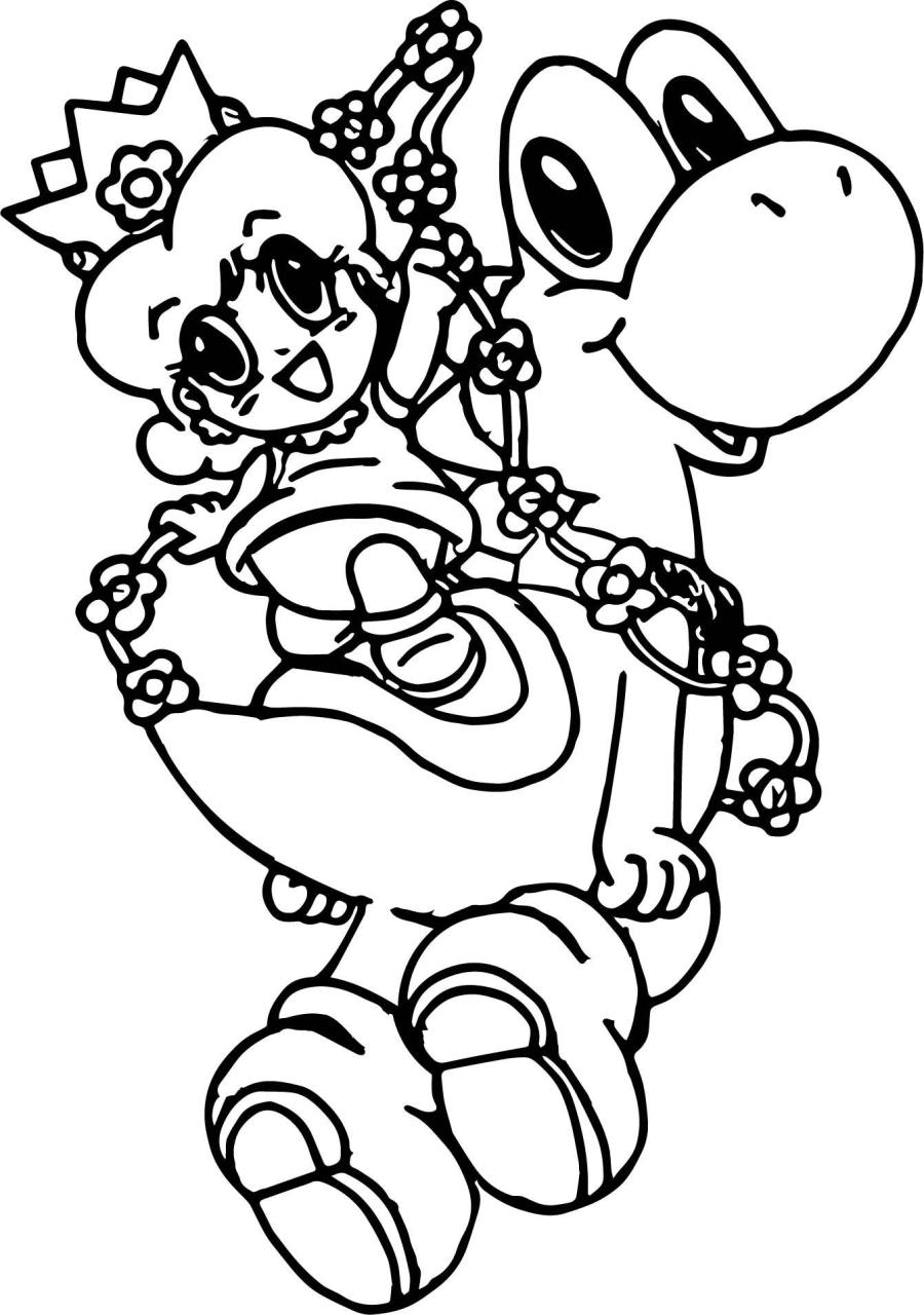 900x1280 Gigantic Baby Yoshi Coloring Pages To Print Printable For Kids