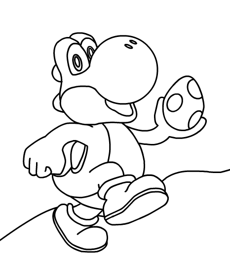 466x568 Dinosaur Yoshi From Mario Coloring Pages To Print