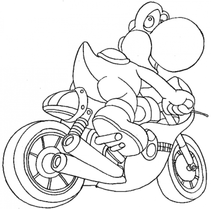 730x724 Yoshi In Mario Kart Coloring Page Free Online Printable Fun