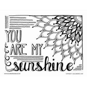 300x300 You Are My Sunshine Coloring Page Adult Coloring, Sunshine