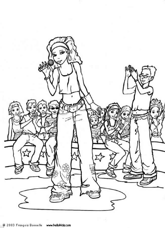 653x900 Rock Star Coloring Page From Singer Coloring Page. Amazing Way
