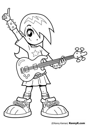 354x500 Rockstar Coloring Pages Printables