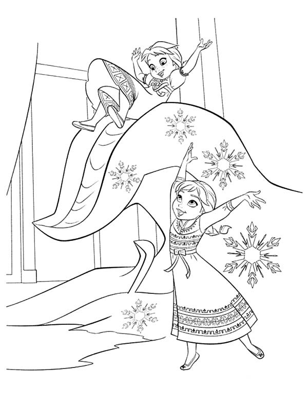 600x783 Little Elsa And Anna Drawing