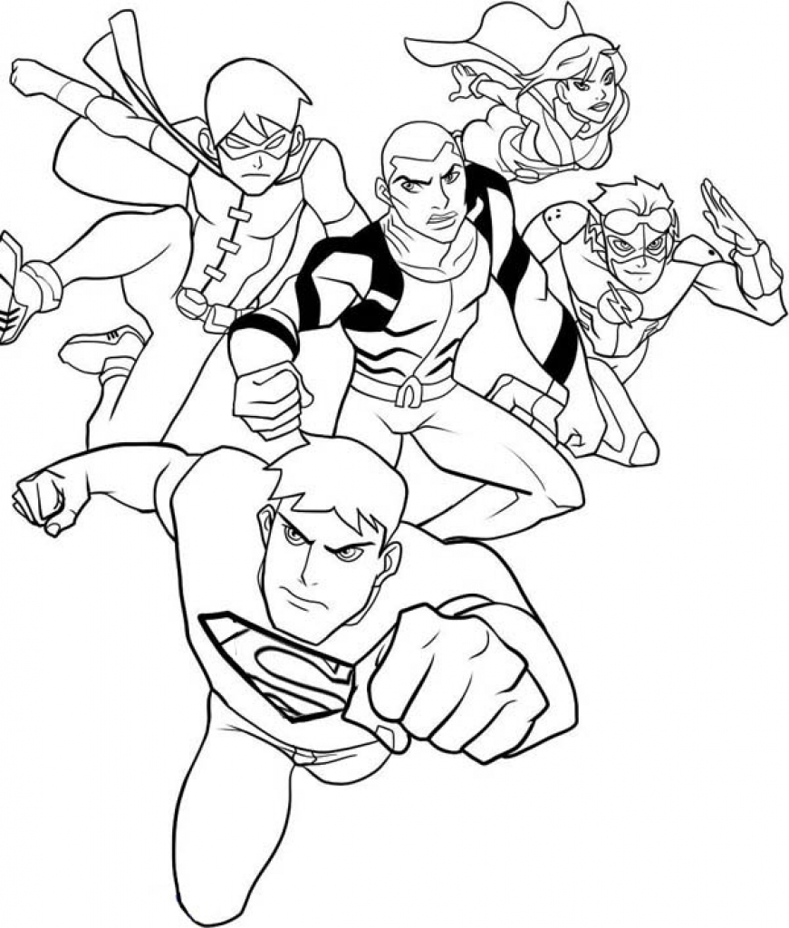 871x1024 Young Justice Coloring Pages Newyork