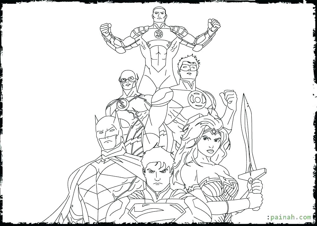 1024x728 Justice League Coloring Pages Coloring Sheet Young Justice