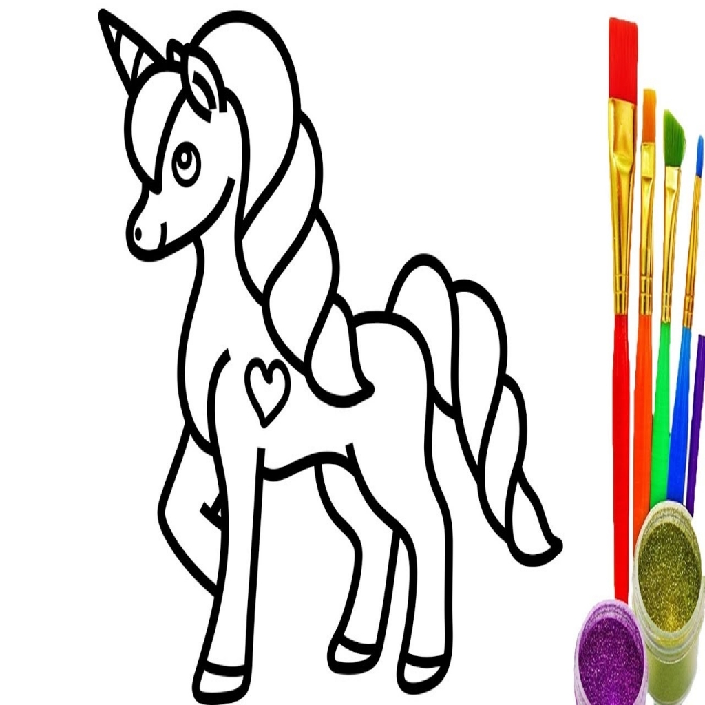 1024x1024 How To Draw Unicorn Coloring Pages Drawing Videos For Kids Youtube