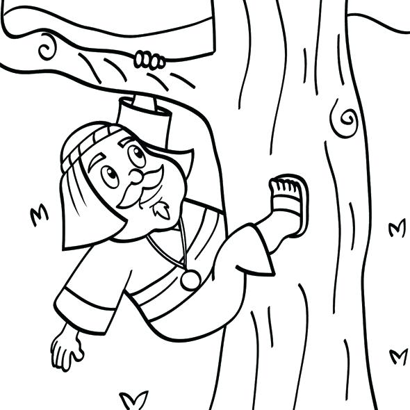 590x590 Zacchaeus Coloring Page Coloring Pages Jesus Saw Zacchaeus