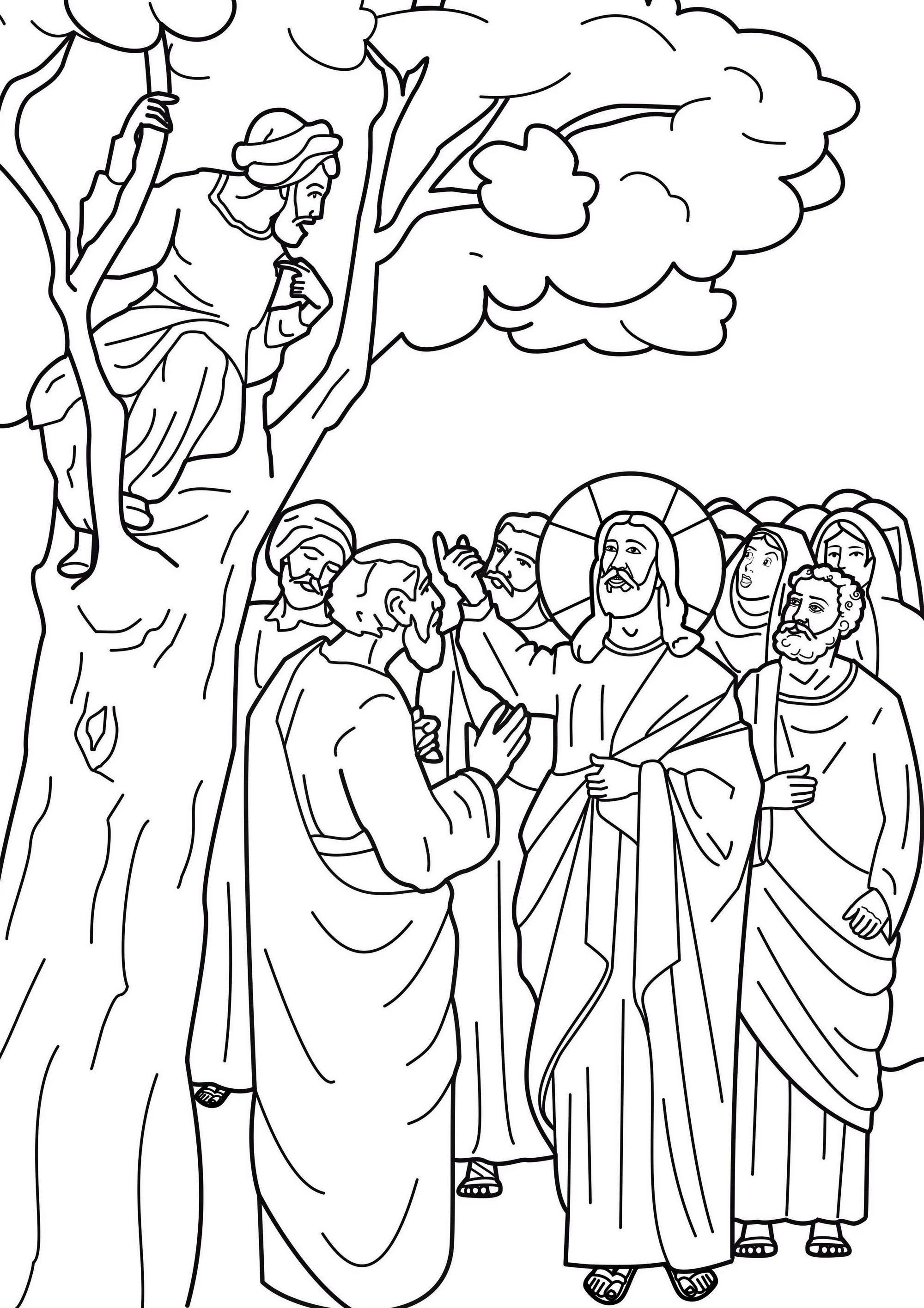 2000x2829 Coloring Pages Zacchaeus Page Jesus Saw