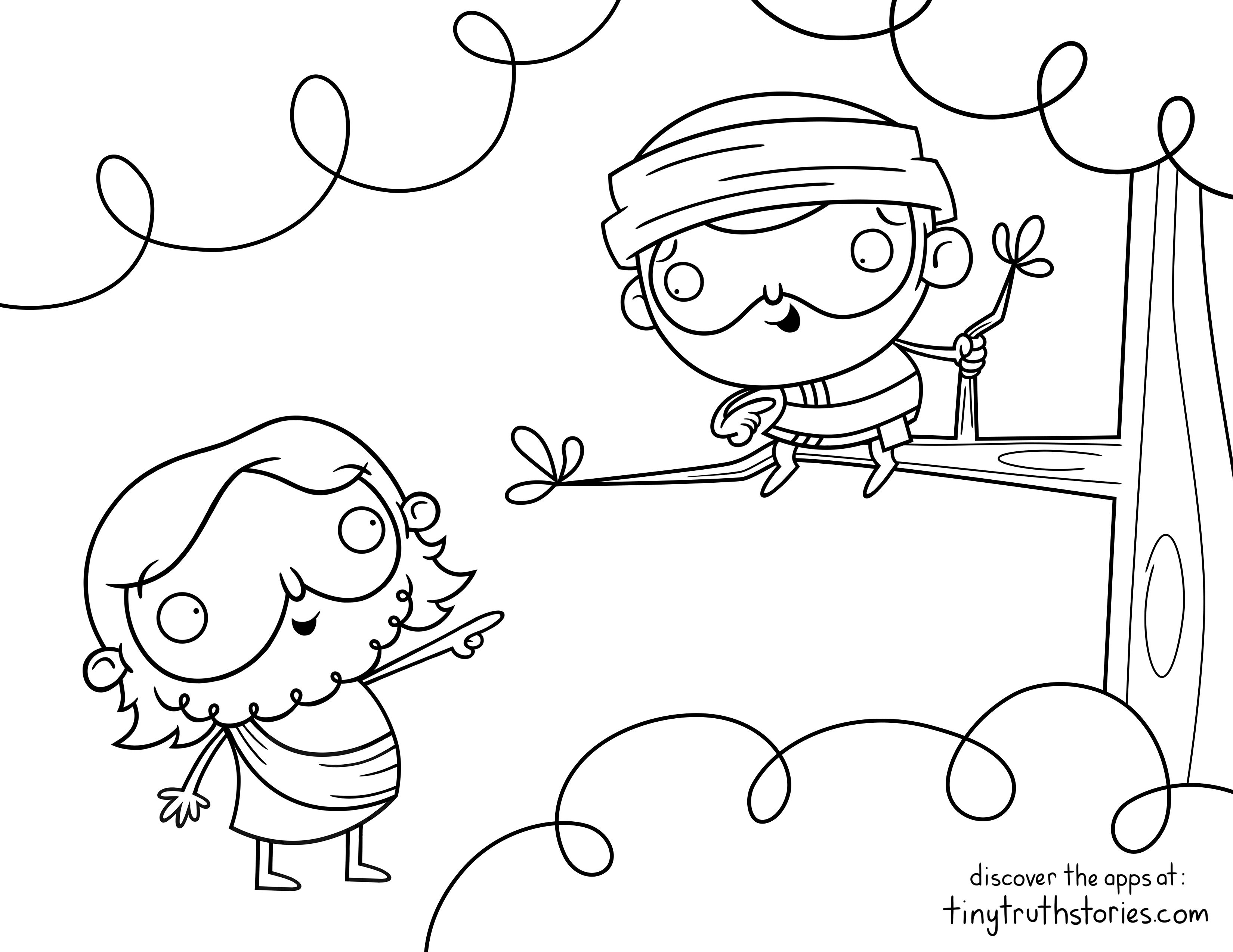 3300x2550 Colouring Page Jesus And Zacchaeus Ideas For Children's Church
