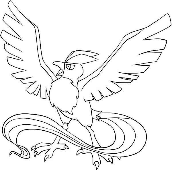 600x592 Articuno Zapdos And Moltres Pokemon Coloring Pages