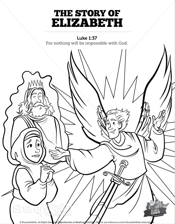 607x776 Luke 1 The Story Of Elizabeth Sunday School Coloring Pages