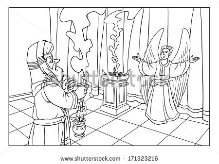 450x338 Elizabeth And Zechariah Coloring Pages Zacharias Angel Gabriel