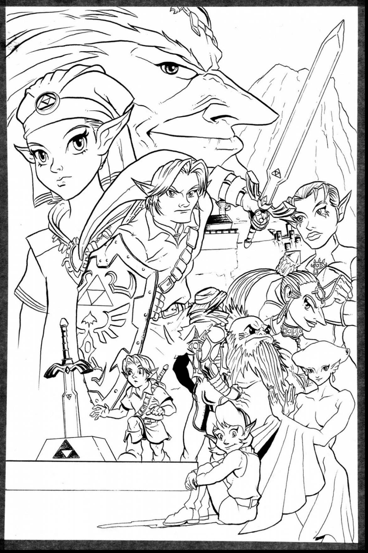 1172x1760 Wind Coloring Pages Great Legend Of Zelda Waker Link