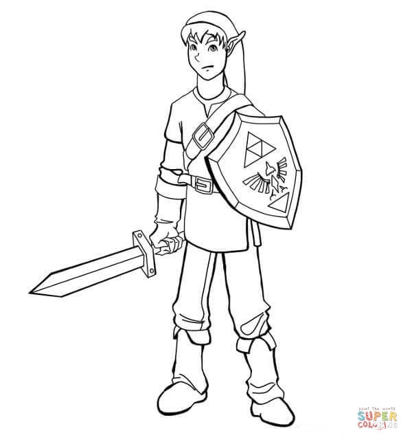 600x646 The Legend Of Zelda Link Coloring Pages
