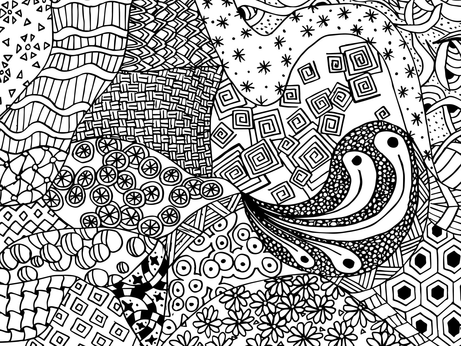 1600x1200 Flowers Paisley Design Coloring Pages Hellokids With Designs