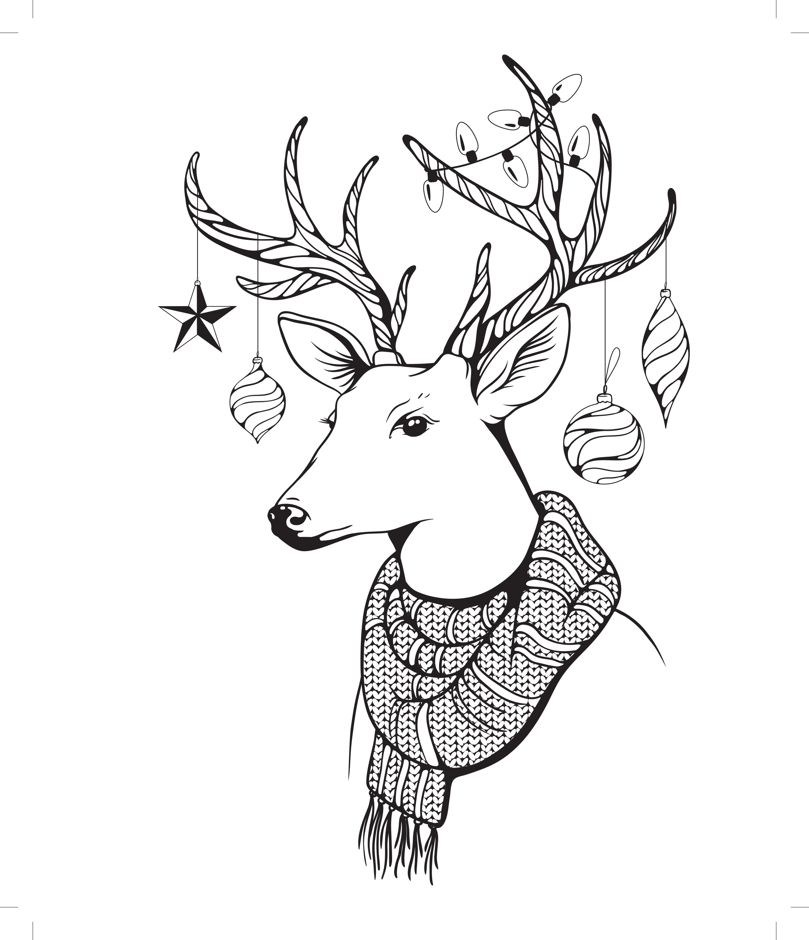2775x3225 Hipster Coloring Pages On Coloring Pages With Christmas Decorative