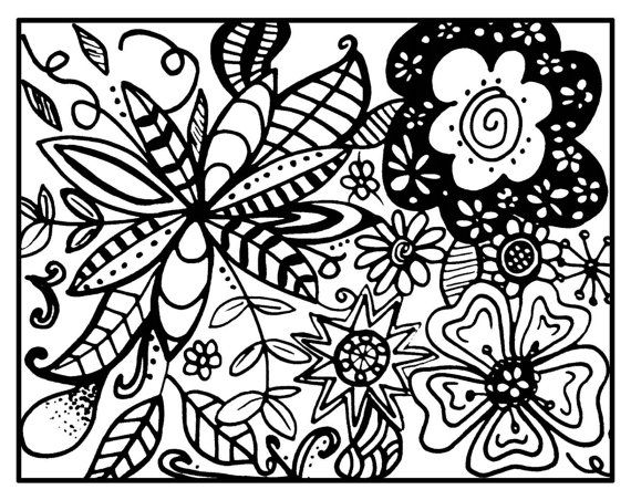 570x452 Zendoodle Zentangle Printable Coloring Page By Eclecticlodge