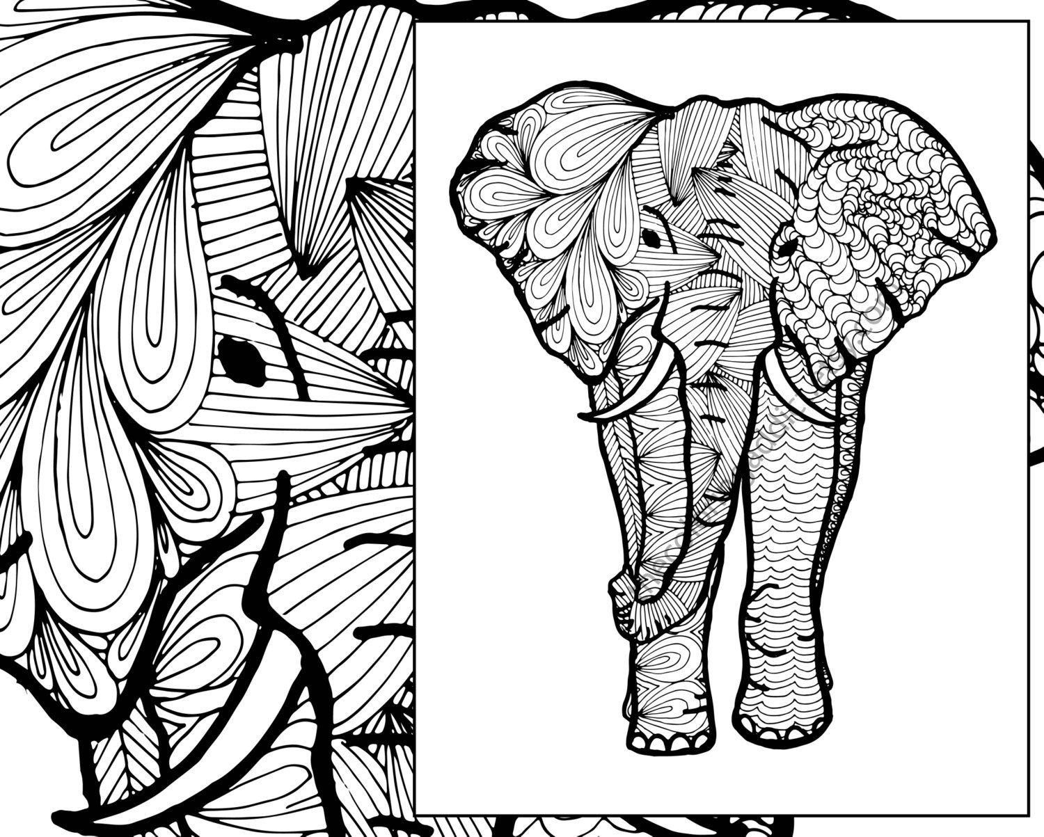 1500x1203 Unbelievable Elephant Coloring Sheet Animal Zentangle Adult Pict