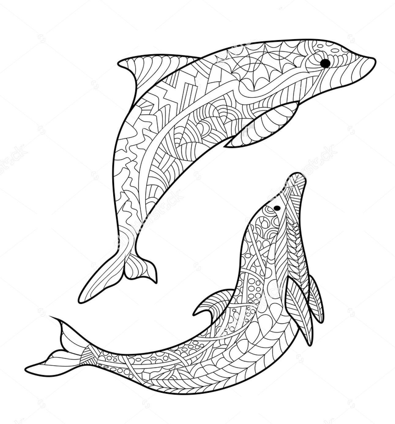1291x1388 Zentangle Dolphin Clipt Art Art Coloring Pages Amp Designs