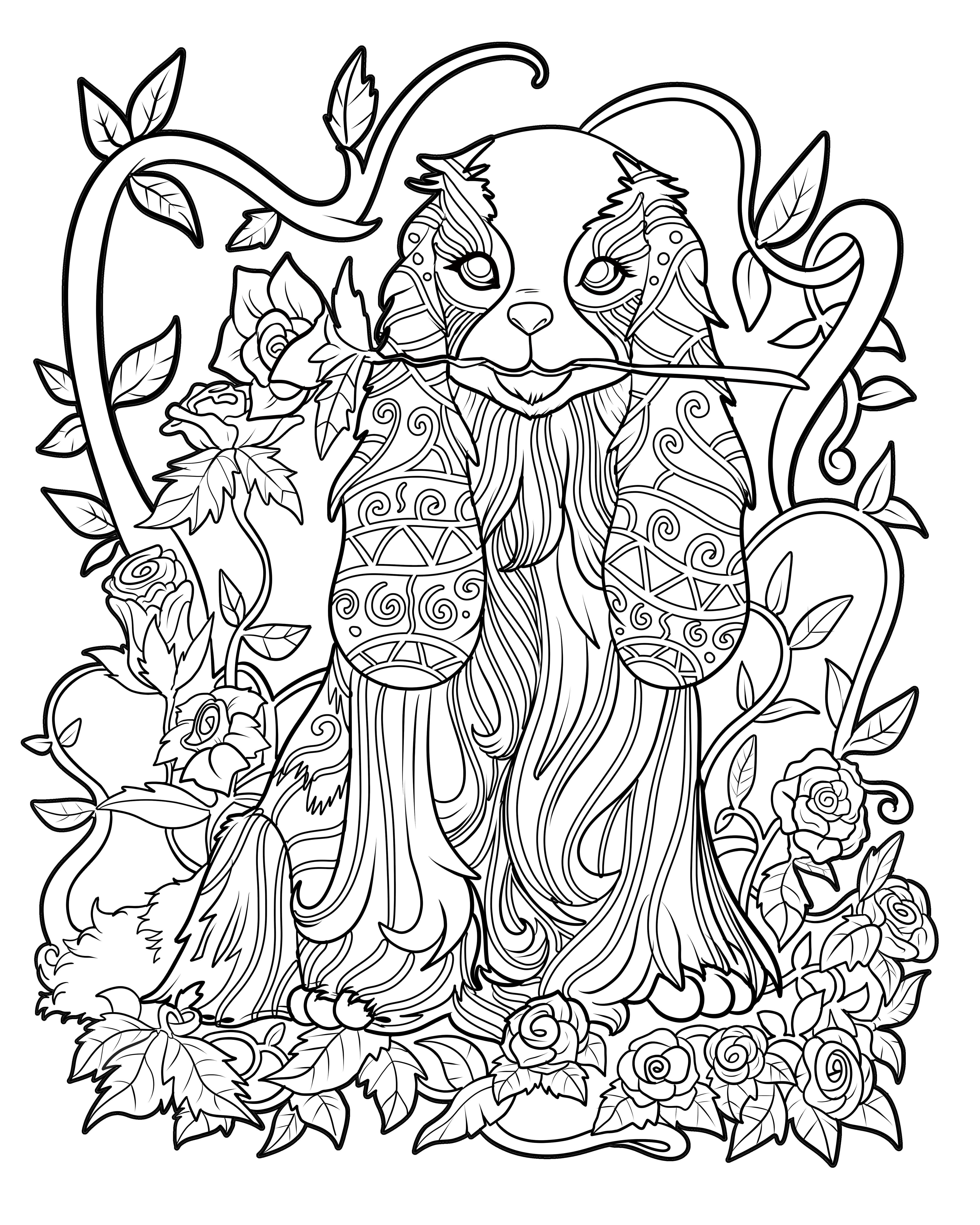 4800x6000 Animal Zentangles Digital Version Adult Coloring Book Adult