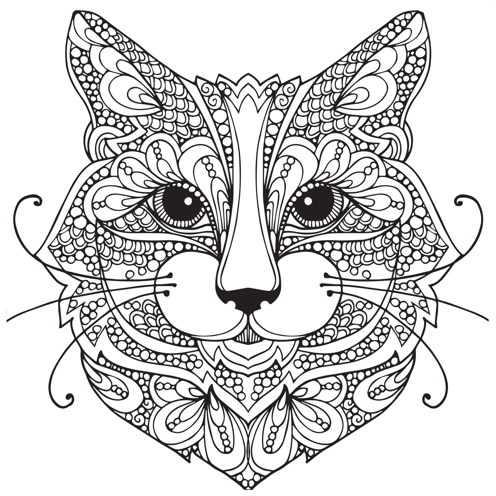 2048x2048 Impressive Inspiration Cat Coloring Pages For Adults Cat Coloring