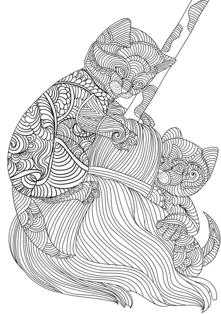 723x1024 Abstract Zentangle Cat Coloring Page Coloring Pages Kids