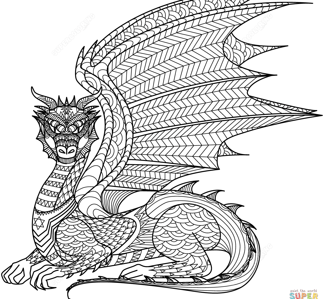 1300x1200 Wolf Zentangle Coloring Page Free Printable Extreme Pages