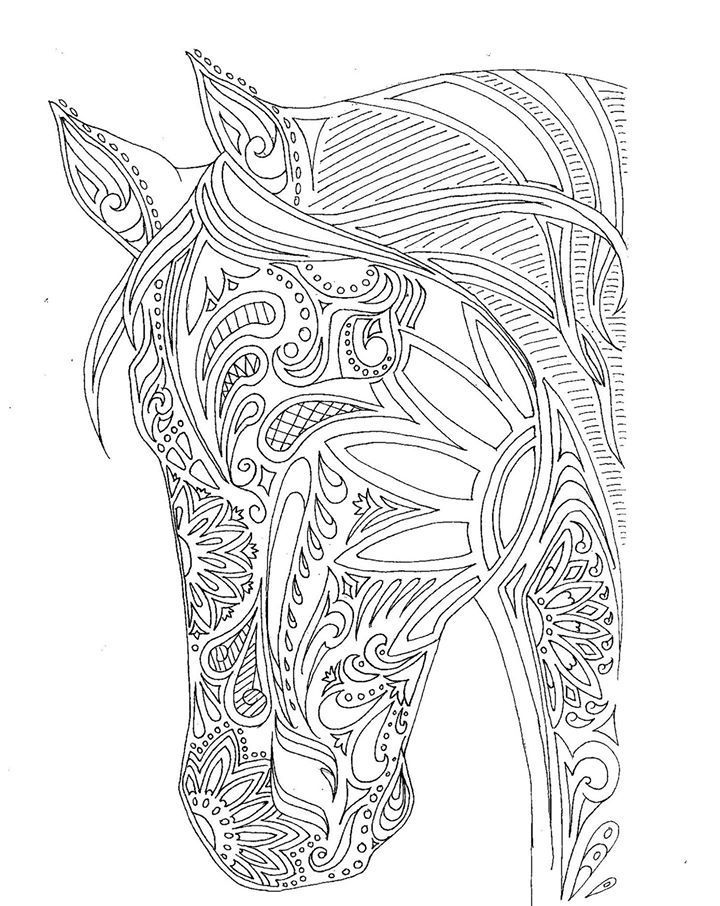 Zentangle Horse Coloring Pages