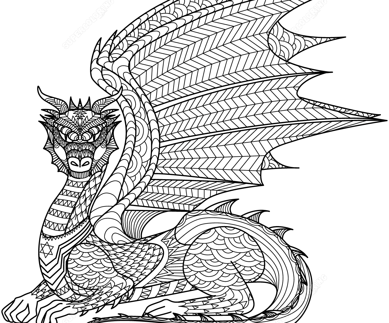 1300x1080 Wolf Zentangle Coloring Page Free Printable Extreme Pages