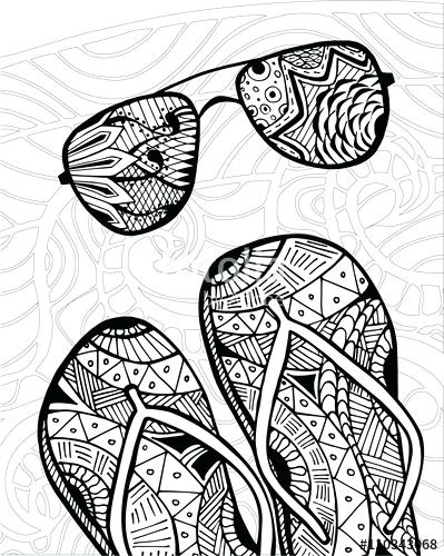 399x500 Zentangle Patterns Coloring Pages Flip Flops At The Beach Coloring