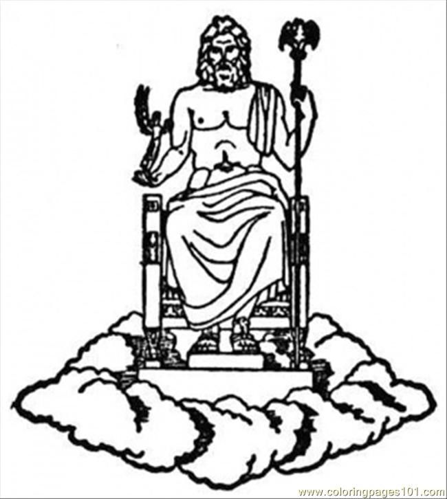 650x726 Zeus Greek God Coloring Pages 12