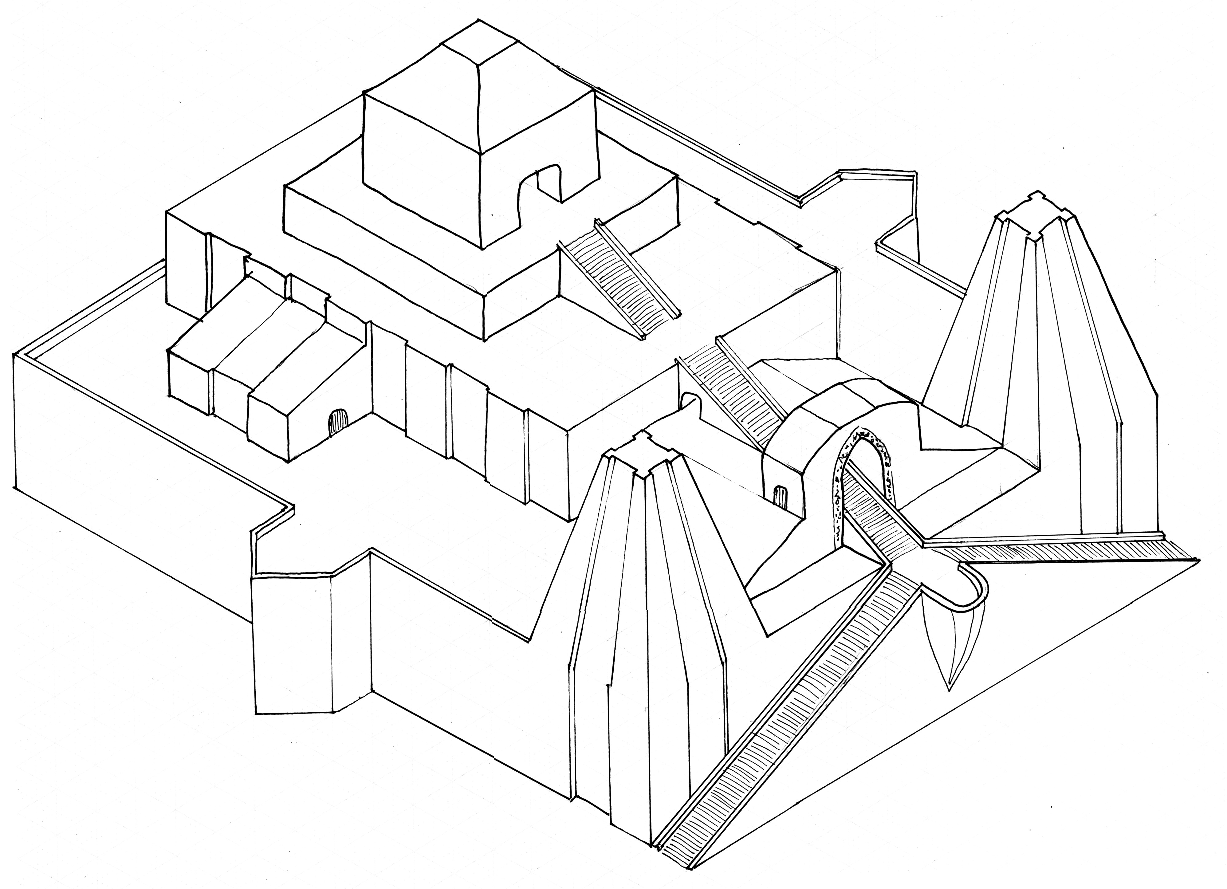 3993x2893 Unusual Ziggurat Coloring Page Of Ur Free Prin