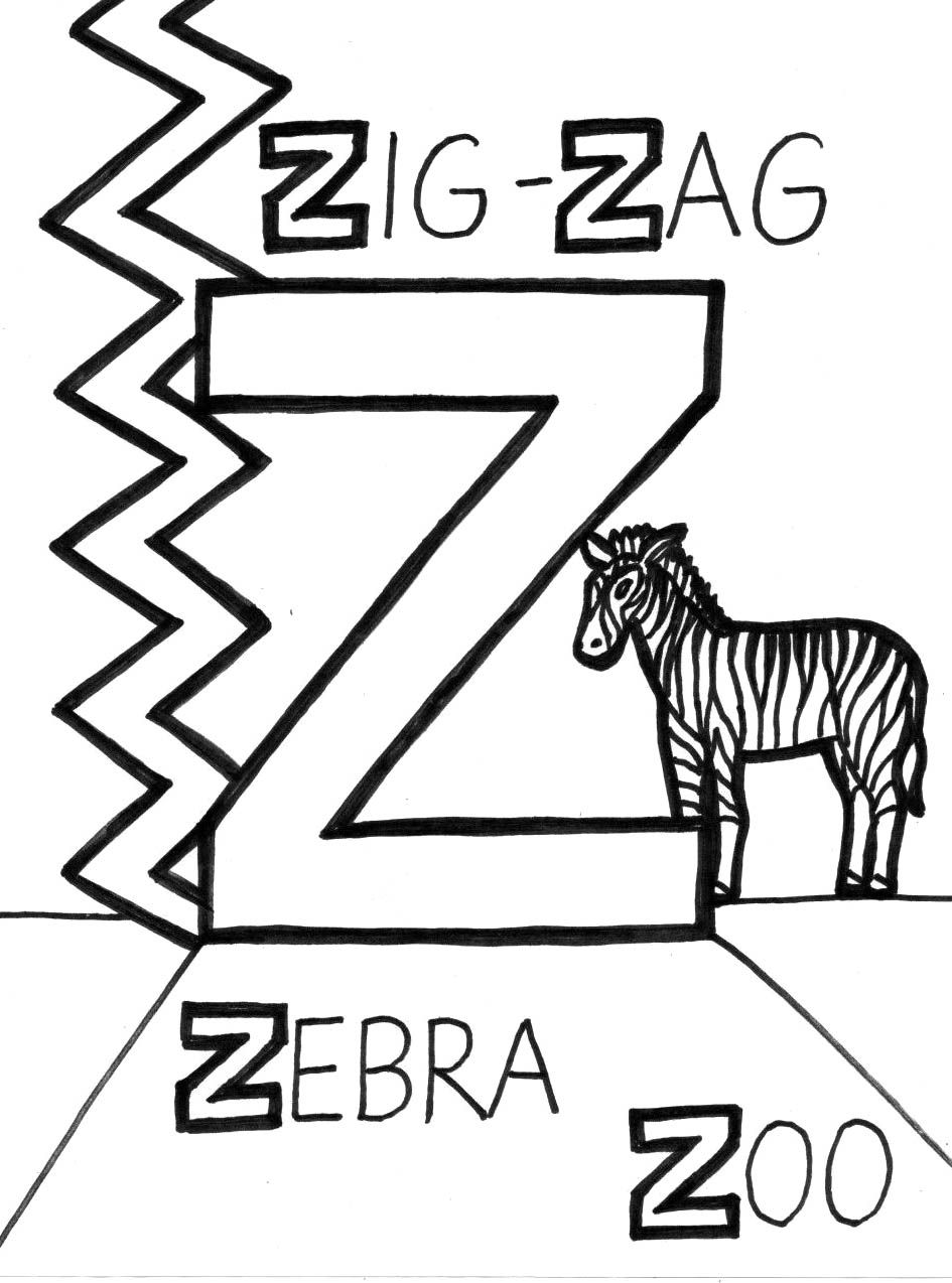 945x1274 Z Is For Zig Zag Coloring Page Ideas For Preschool