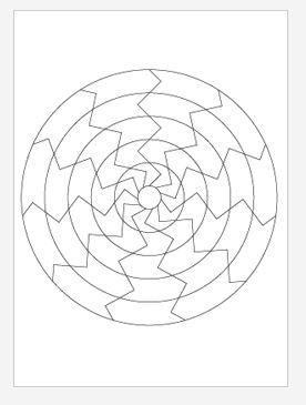276x365 Zigzag Mandala Coloring Page