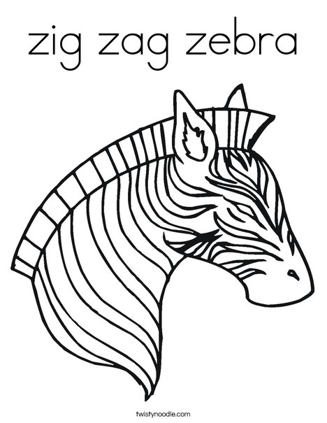 468x605 Zig Zag Zebra Coloring Page