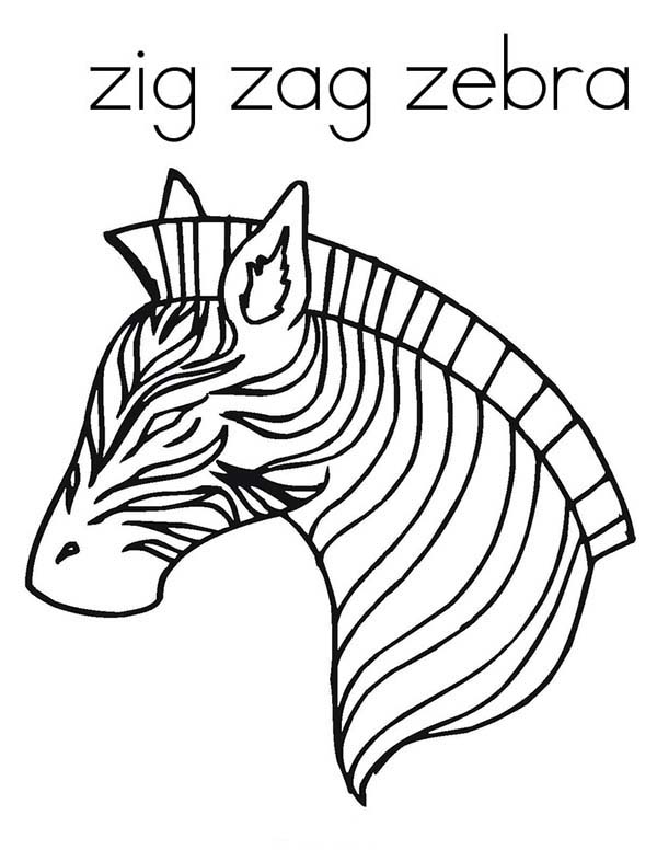 600x776 Awesome Zig Zag Zebra Coloring Page