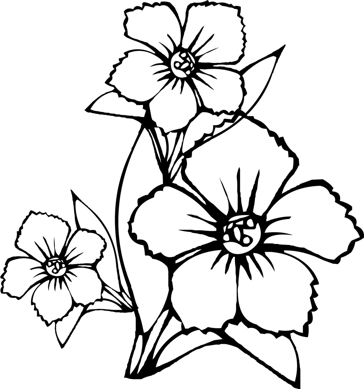 1450x1550 Best Of Coloring Pages Flowers Coloring For Kids Line Coloring