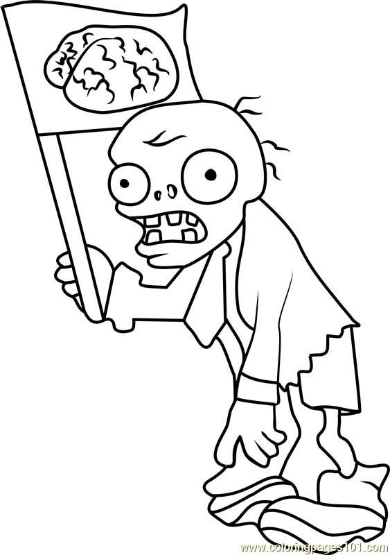 563x800 Flag Zombie Coloring Page
