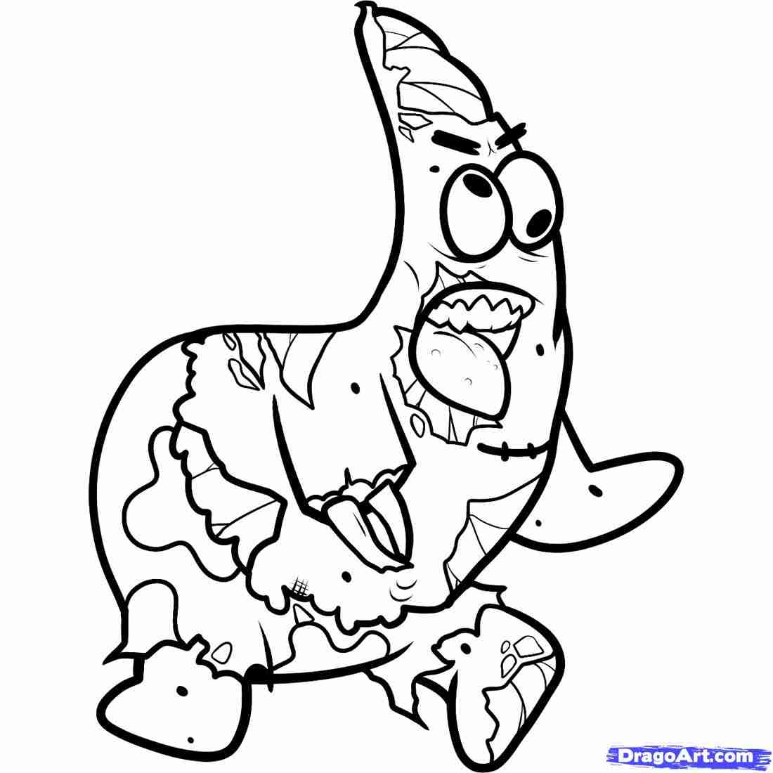 1100x1100 Zombie Coloring Sheets Spongebob Pages Grig3 Org Adorable