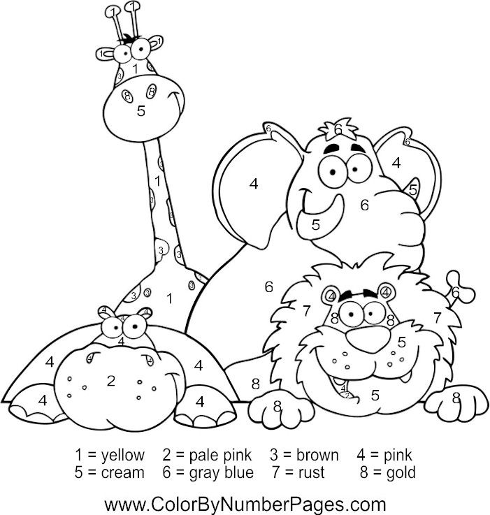 701x737 Zoo Animals Color By Number Page Fun Kid Printables