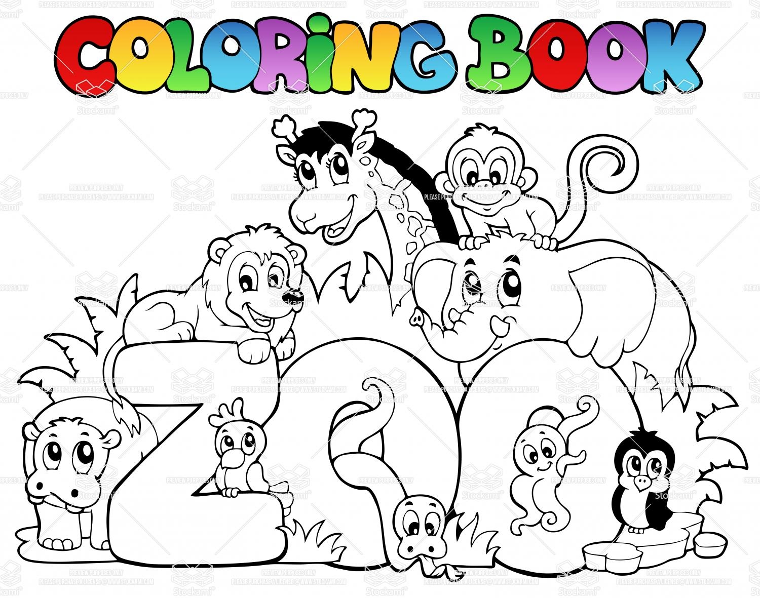 1500x1181 Zoo Coloring Page